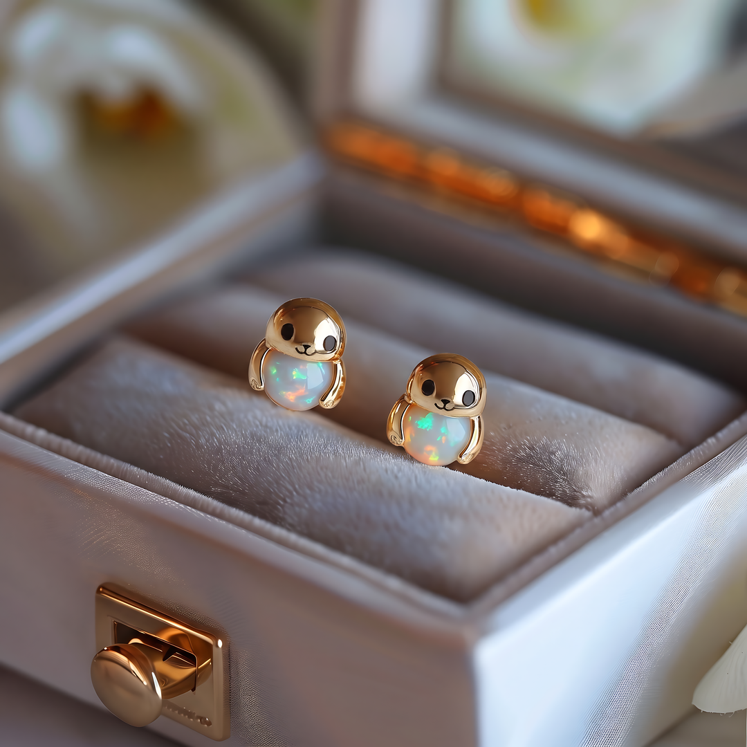 Seal Opal Stud Earrings