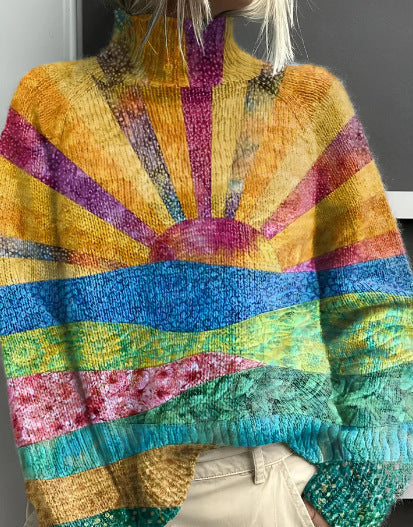 Noëlle | Colourful Roll Neck Jumper
