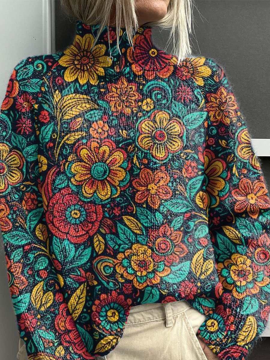 Noëlle | Colourful Roll Neck Jumper